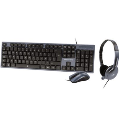 Kit de Teclado, Mouse y Diadema con Micrófono Integrado Alámbrico
